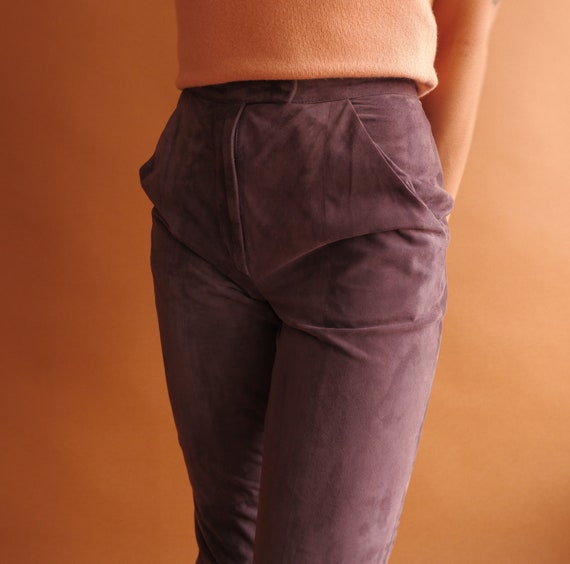 Buy Vintage 80s Giorgio Armani Purple Suede Pants/goat Leather 