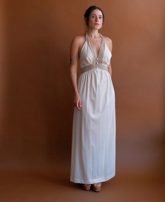 chinese dress ladies Marleen Crochet Maxi Dress (Ivory) Small