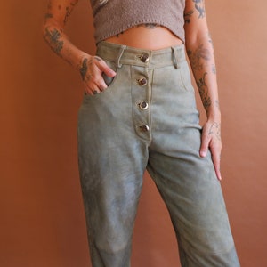 Vintage Suede Lederhosen Pants/ High Waisted Leather Bavarian Trousers/Hammerschmid/ Size Small 27 image 3