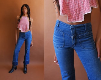 Vintage 80s DEVIL Embroidered Dark Wash 