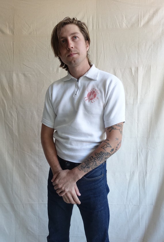 Vintage 50s 60s Quarter Zip Sweatshirt/ 1950s Shor
