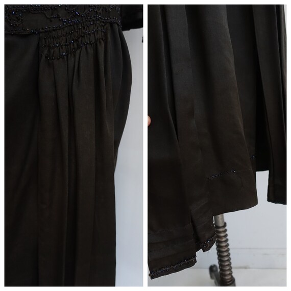 1920s Black Beaded Gown/ 20s Deco Flapper Drop Wa… - image 9
