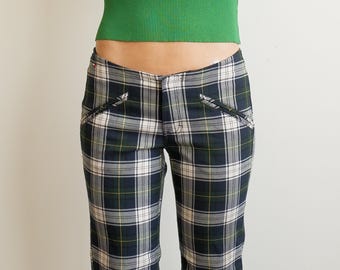 Vintage Ultra Low Rise Tommy Hilfiger Plaid Kick Flare Pants/size XS