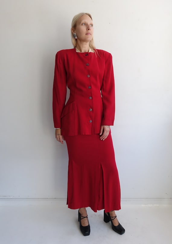 Vintage 80s Norma Kamali Two Piece Riding Suit 1980s Broad