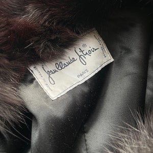 Vintage 80s Jean Claude Jitrois Leather and Fur Cocoon Coat/ Fox Fur Dolman Sleeve image 9