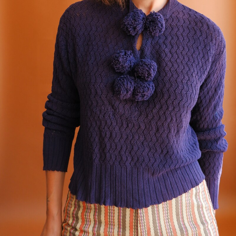 Rare 1940s Catalina Pom Pom Sweater main image 1