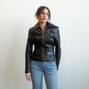 ジャケット・アウター Vintage tight leather jacket Akklian Women Winter Faux Fur Leather Jacket Thicken Fleece Lined