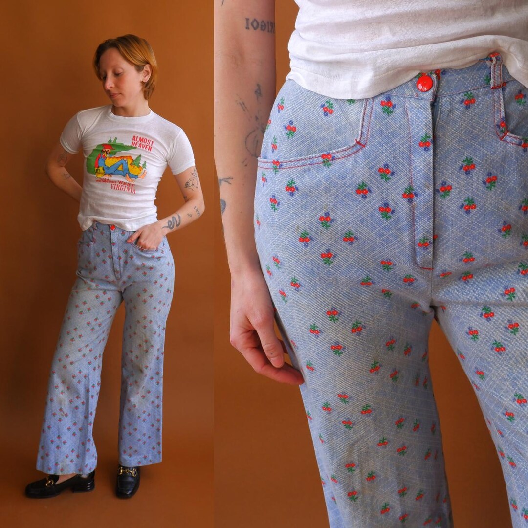 70's Flower Bell Bottoms main image 1