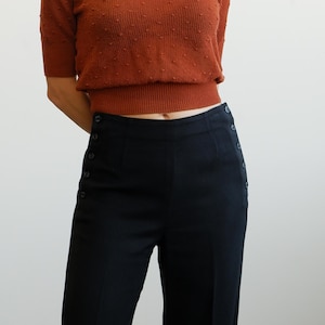 Vintage Yumi Mazao Side Button Wide Leg Pants/Size Small