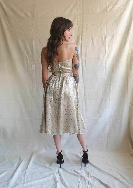 Vintage 50s Gold Brocade Dress and Bolero Set/ 19… - image 5