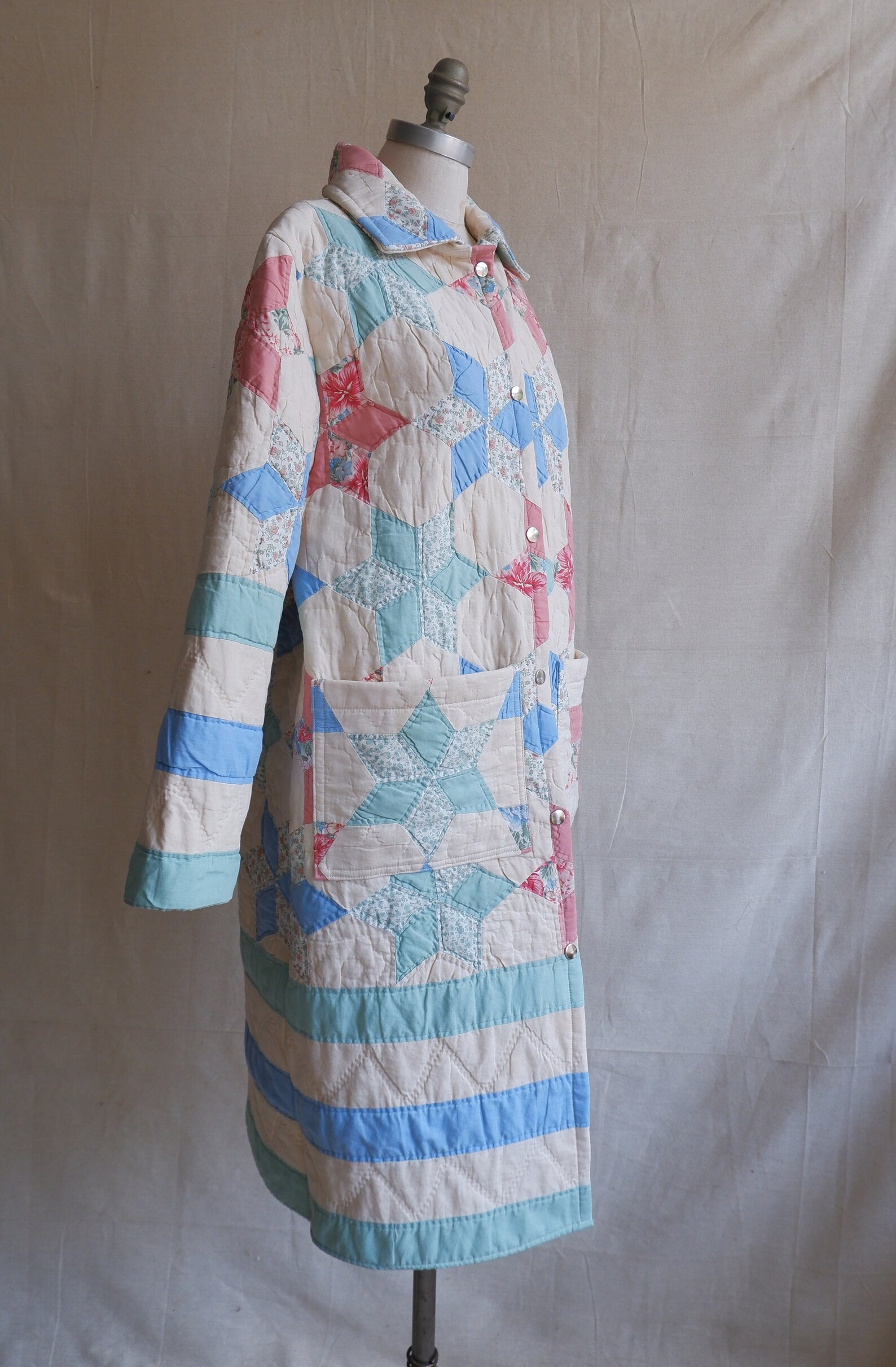 Handmade Quilt Coat/ Spring Pastel Quilted Jacket with Etsy