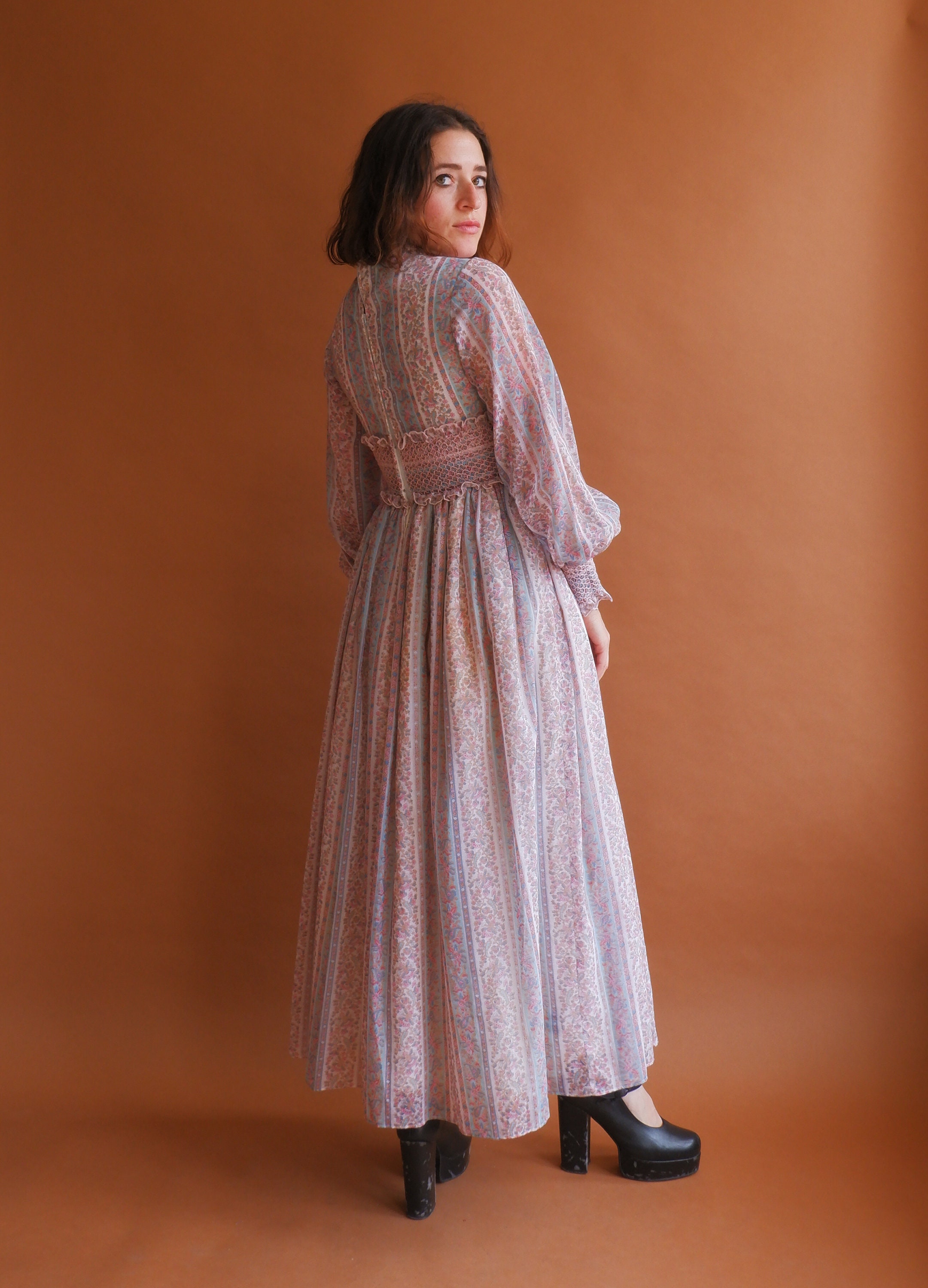 70s long sleeve dress 1970s Bell Sleeve Wedding Dress