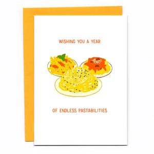 Endless Pastabilities - funny pasta birthday card - spaghetti pun
