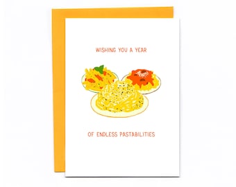 Endless Pastabilities - funny pasta birthday card - spaghetti pun