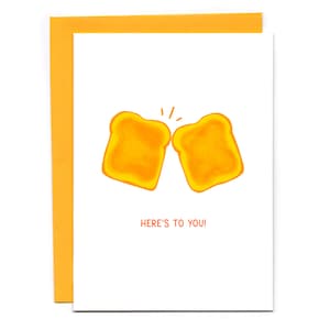 Here's to you! - wedding toast - celebration - funny congratulations card - bread puns