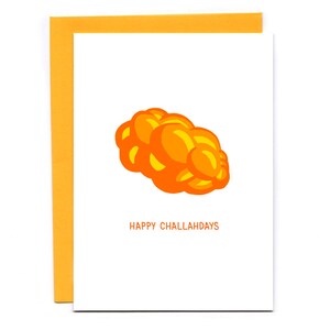 Happy Challahdays - funny holiday card - bread puns - carb love