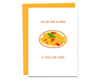 A fusilli dad jokes - funny dad card - baby shower - Father's Day