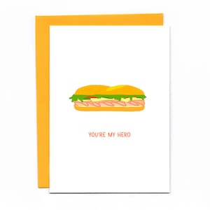 You're my hero - funny card - thank you - Mother's Day - Father's Day - NYC deli humor