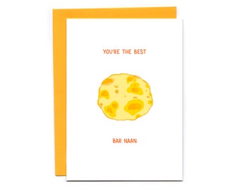 Bar Naan - funny South Asian food card - bread pun