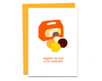 Congrats on Your Little Munchkin - Funny New Baby Card - Donuts