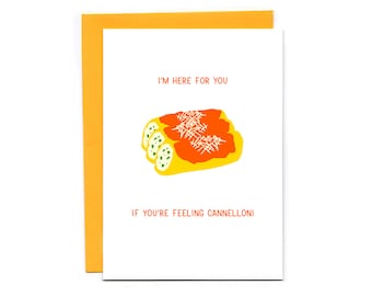 Funny Cannelloni Card: Noodle Pun, Italian Food Joke