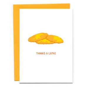 Thanks a Latke - funny thank you card - food puns - carb love - Hanukkah present
