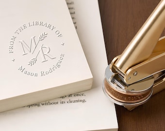Personalized Book Embosser,Personalized Library Embosser,Gift for Book Lovers,Ex Libris,From The Library Of,Custom Stamp