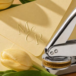 Personalized Invitation Embosser, Wedding Monogram Embosser, Bride & Groom Gift,Custom Initial Seal