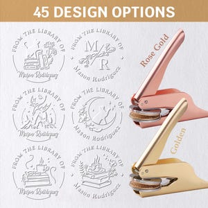 Book Embosser,Personalized Library Embosser,Gift for Book Lovers,Ex Libris,From The Library Of,Custom Stamp