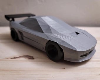 3D Printed 1991 Acura NSX Wide Body Model, Low Polygon Display