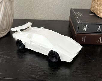 Lamborghini Countach Low Polygon desktop display model car unique sophisticated 3d