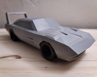 1969 Dodge Charger Daytona Low Polygon desktop display model car unique sophisticated 3d printed
