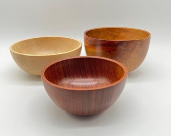 Woodturned Bowls - Bloodwood, Maple,  - Handmade