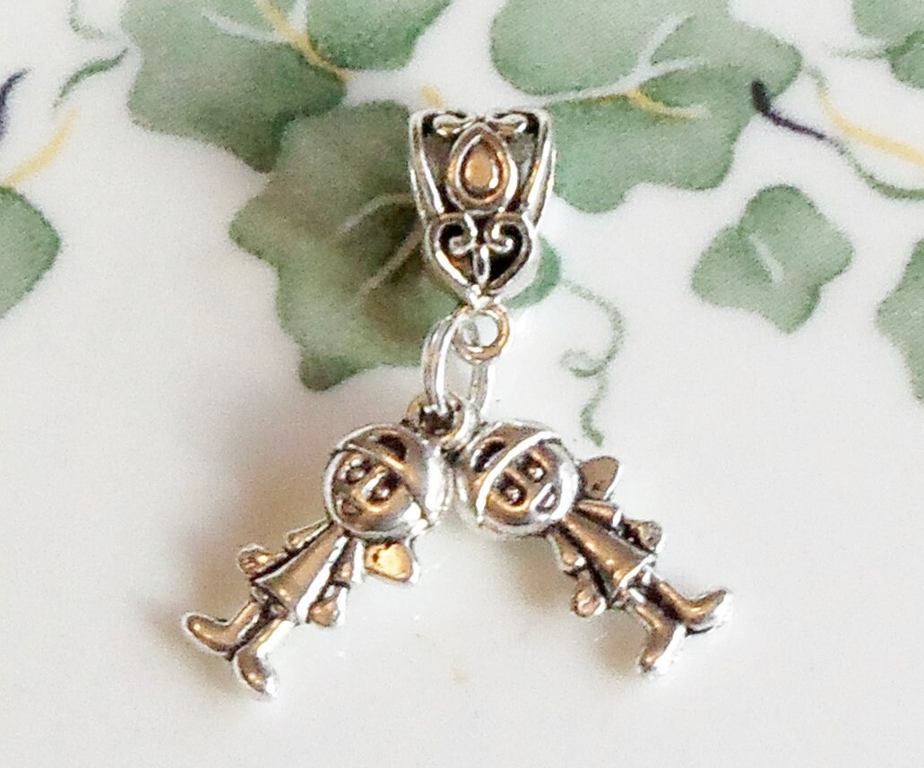 Twins Brothers Friends Sons DANGLE Bead Charms for Pandora or European ...