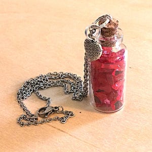 Mini Glass Bottle &quot;Heart of Glass&quot; Necklace