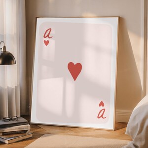 Ace of Hearts Poster: Retro Y2K Room Decor (Digital Download)