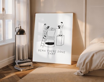Impresión con un divertido juego de palabras sobre café: Arte mural de cafetería y cocina de barista (descarga digital)