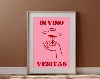 Impresión In Vino Veritas: Decoración moderna para carritos de vino (Descarga digital)