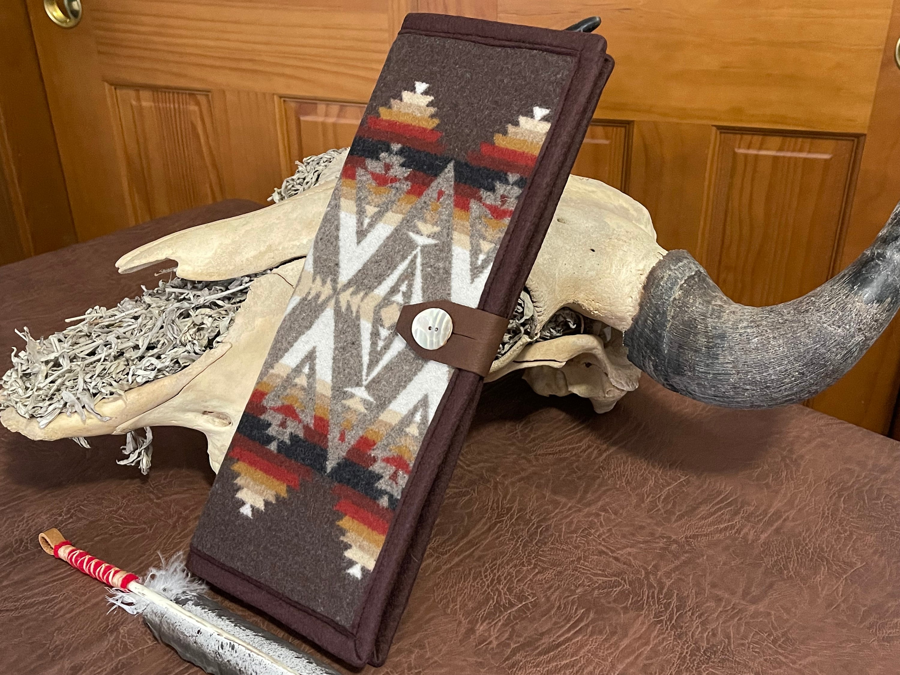 Feather Holder / Feather Case Wool Pacific Crest Geometric Tribal ...