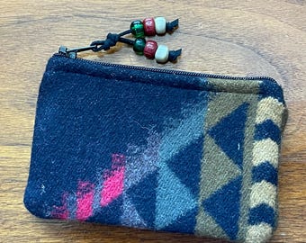 Handgefertigte Geldbörse aus Wollwalk von Pendleton