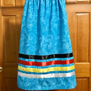 Women’s Ribbon Skirt - Four Direction Ribbon - Made to Order - Choose Your Calico Cotton Color - Optional Pockets
