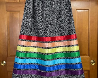 drawstring ribbon skirt TreatÜrself Fairtrade Tie-Dye Stretchy Convertible Knee Length Skirt