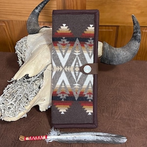 Feather Holder / Feather Case Wool Pacific  Crest Geometric Tribal Handcrafted Pendleton Woolen Mill Fabric