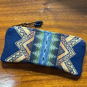 Wool Unlined Clutch Large / Travel Bag American Treasures Handcrafted Pendleton Woolen Mill Fabric