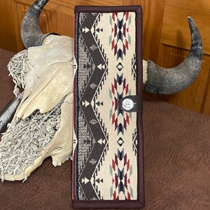 Feather Holder / Feather Case Wool Mini Spirit of the People (A) Geometric Tribal Handcrafted Pendleton Woolen Mill Fabric
