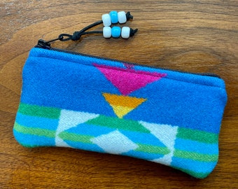 Wool Tampon / Readers Case - Zippered Pouch San Gabriel Southwestern Handcrafted Pendleton Woolen Mill Fabric