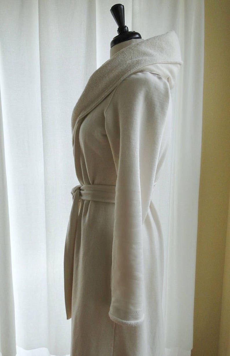Womens long robe bamboo french terry bathrobe made to Etsy