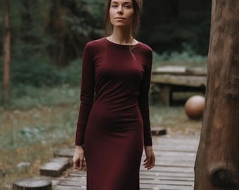 Long Maxi dress  - choose between merino wool or organic cotton | Ready to ship merino wool women's maxi dresses