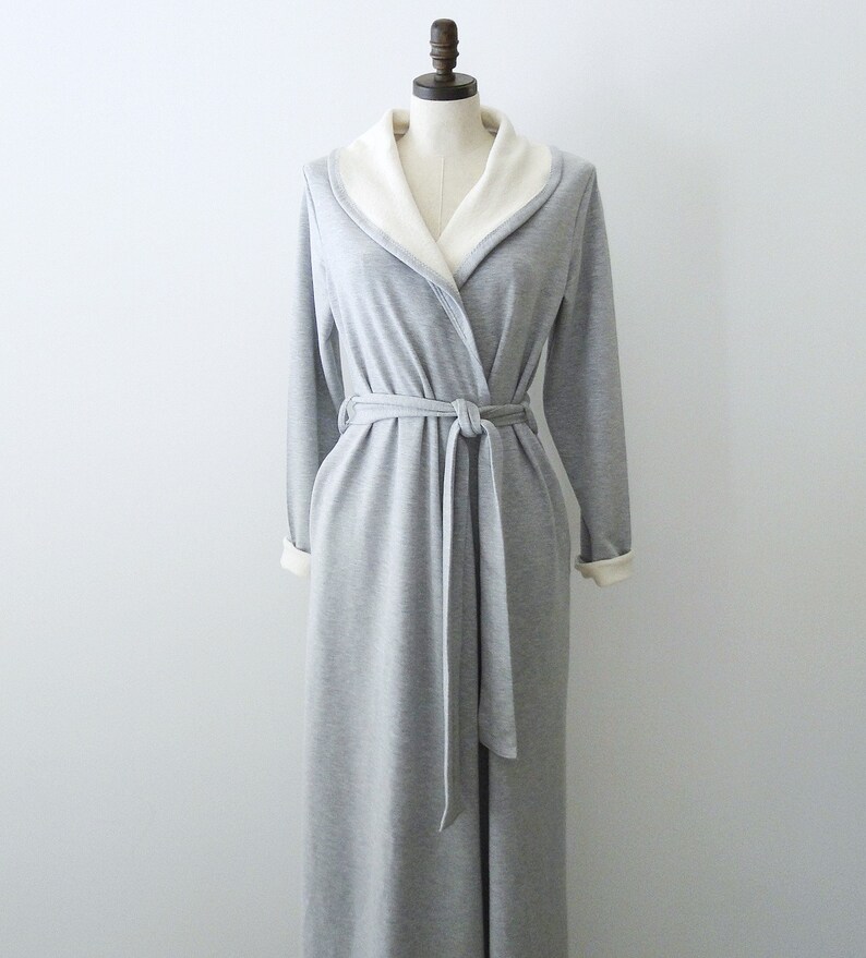 Womens long robe bamboo cotton robe with pockets Floor Etsy