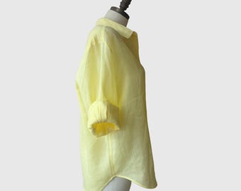 Linen Button Down Shirt: Women's Relaxed Fit - 4 Colors